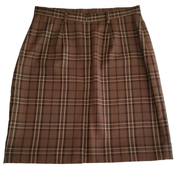 Petite Sophisticate Plaid Pencil Skirt | NWT | 8P | Light & Dark Brown, Tan - Picture 11 of 17
